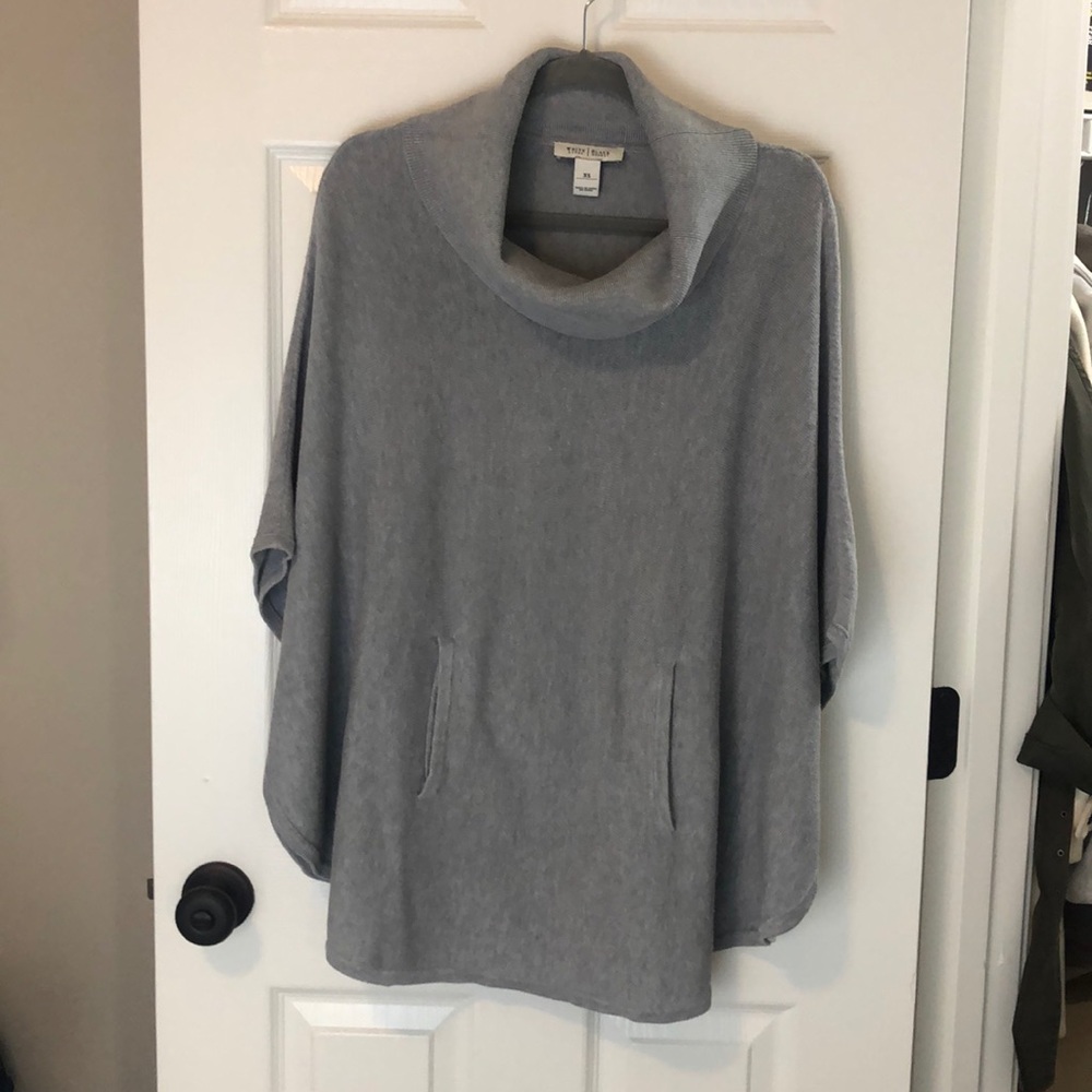 Grey Poncho White House Black Market